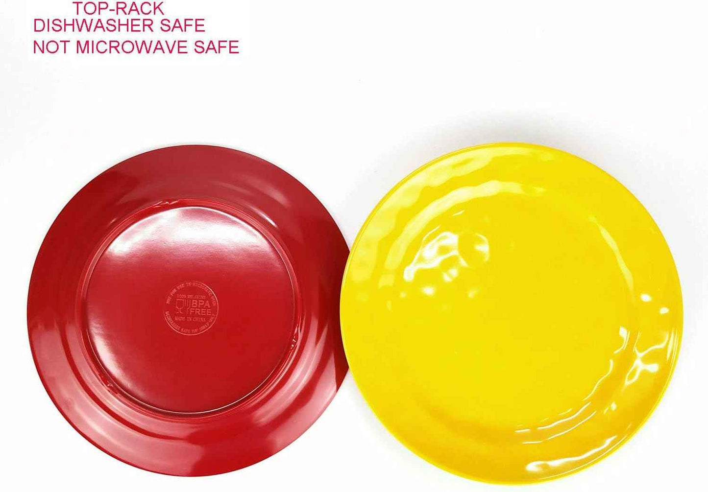 KX-WARE Melamine Plates set -10inch 6pcs 100% Melamine Dinner Plates for Everyday Use, Break-resistant and Lightweight, MultiColor