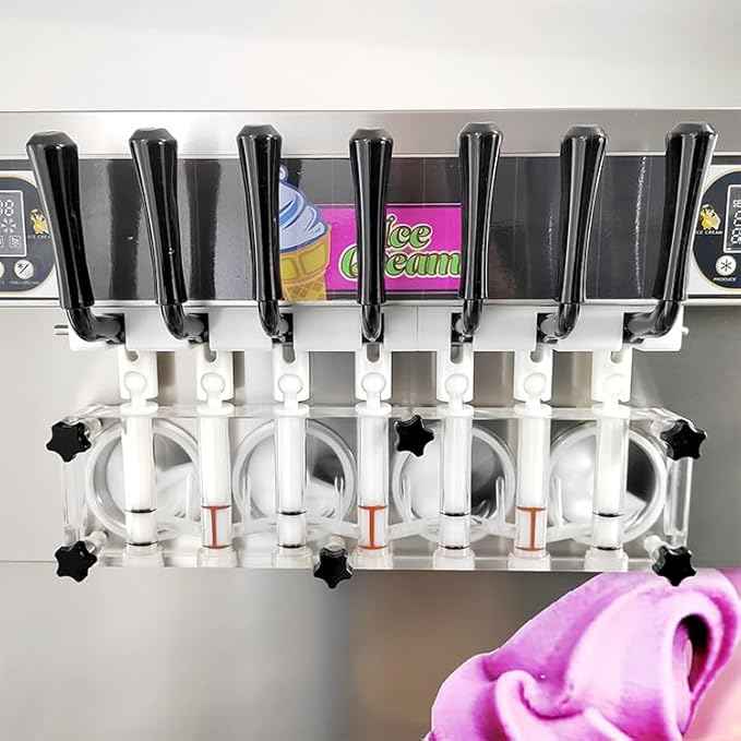 Kolice Commercial Heavy Duty ETL 7 Flavors Soft Serve Ice Cream Machine, 4+3 Mixed Frozen Yogurt Ice Cream Maker-Upper Tanks Refrigerated, Auto Counting | 110V 3800W