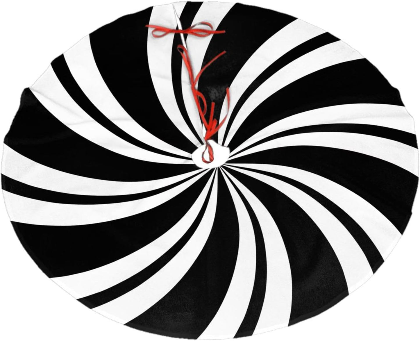 Christmas Tree Skirt,Mint Sugar Double Swirl Candy Black Xmas Tree Skirt Rustic Farmhouse Tree Skirt for Christmas Decor Xmas Holiday Home Party Decorations36