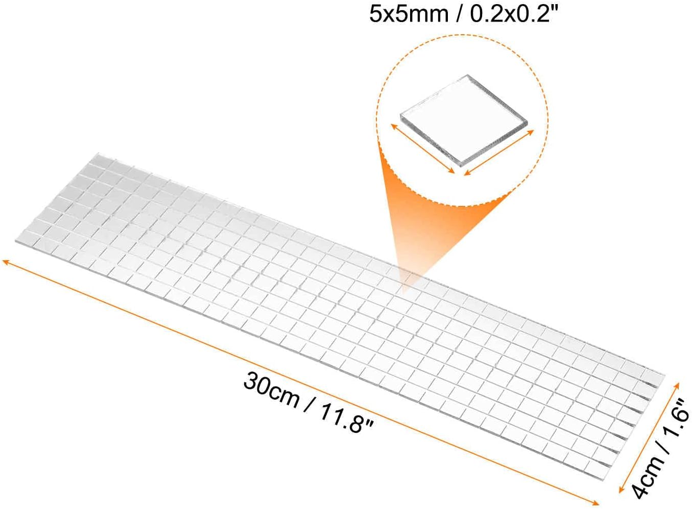 HARFINGTON 15 Sheet 7200 Pieces Self Adhesive Mirror Mosaic Tiles 5x5mm Small Square Mirror Tiles Sticker Disco Ball Stickers Mini Glass Tiles for DIY Craft Party Home Decoration, Silver