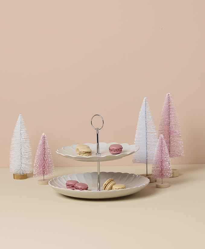 Lenox 897195 French Perle Scallop White 2-Tier Server