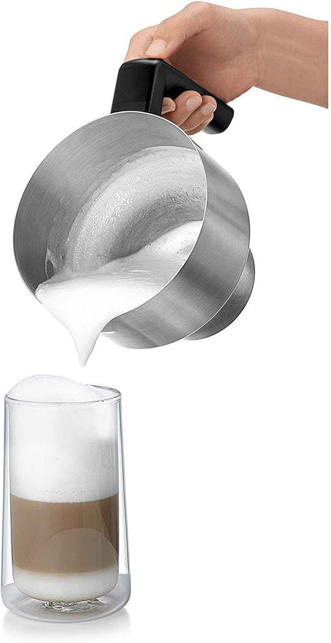 WMF Lono Milk & Choc Induction Milchaufs for Milk Froth Hot and Cold or Hot Chocolate, Cromargan/Matte Silver