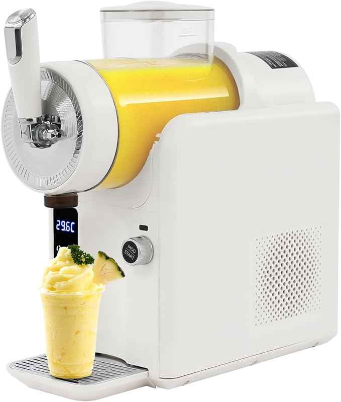 Slushie Machine, 185W Commercial Grade Frozen Drink Maker with 5 Modes + Self-Cleaning, 0.48Gal Capacity for Milkshakes Ice Cream Slushies, Home Party Restaurant Bar Use (Beige)