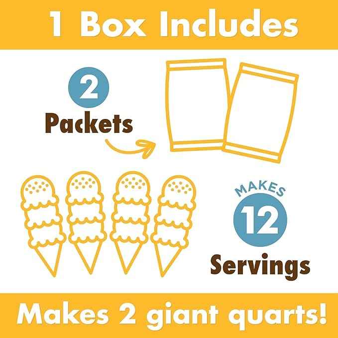 Triple Scoop - Variety Pack (4) Ice Cream Mix, Mix For Ice Cream Maker. Simple, Easy, Delicious. From Gourmet Mix To Maker in 5 Minutes. Made in USA (Vanilla, Chocolate, Strawberry, Mint Choc Chip)