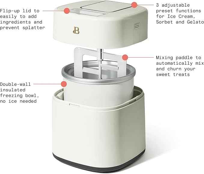 1.5 Quart Ice Cream Maker with Touch Control Panel, Freezer Bowl Design, Compact Electric Machine for Homemade Frozen Desserts, Gelato & Sorbet