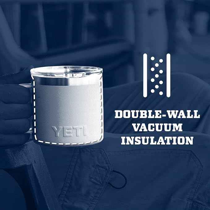 YETI Rambler 14 oz Mug, Vacuum Insulated, Stainless Steel with MagSlider Lid, Stainless | Vacuum Insulated, MagSlider Lid, Stainless