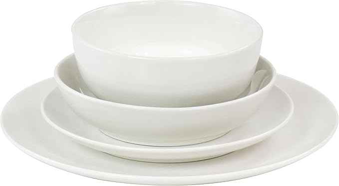 Elama Camellia 16 Piece Porcelain Double Bowl Dinnerware Set