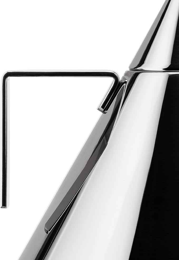 Alessi 90017 Il Conico - Design Water Kettle with Handle, 18/10 Stainless Steel Mirror Polished, 2 lt Capacity
