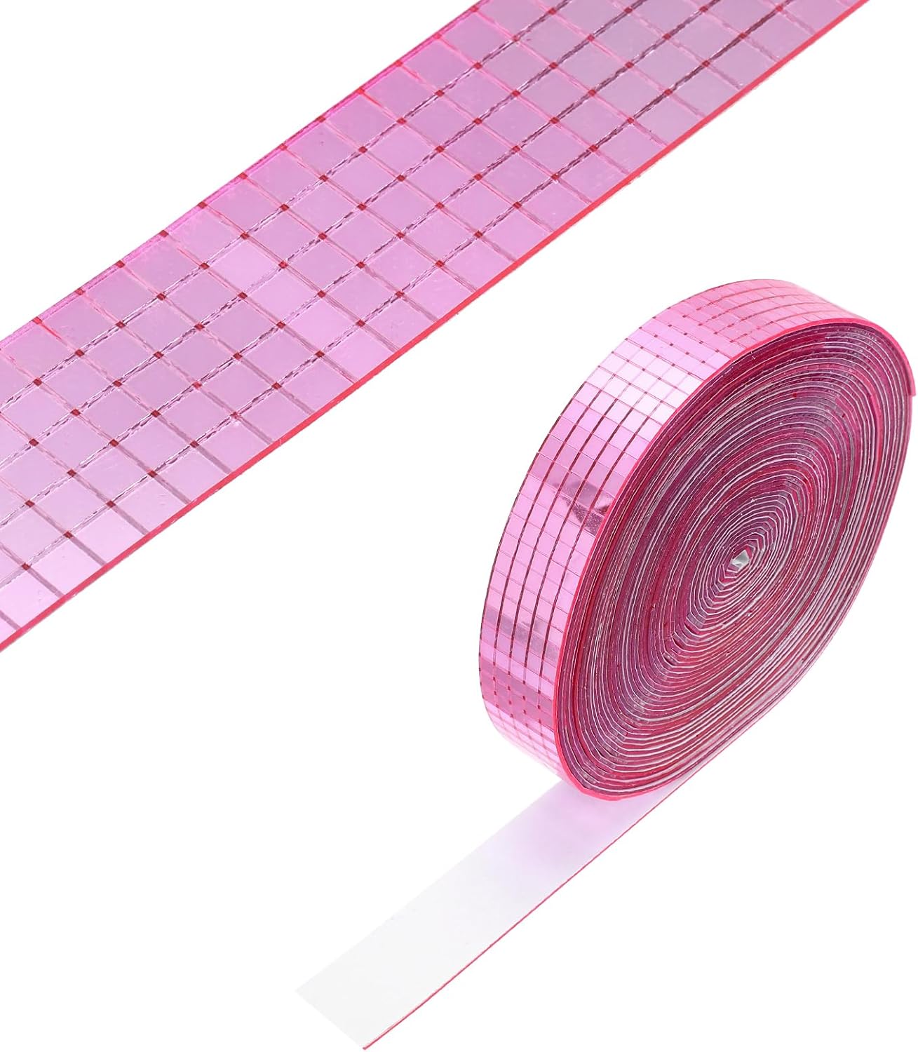 PATIKIL 5x5mm Self Adhesive Mirrors Mosaic Tiles, 10000 Pcs Square Mini Glass Mosaic Disco Tile Sticker for DIY Craft Disco Ball Party Decoration, Pink