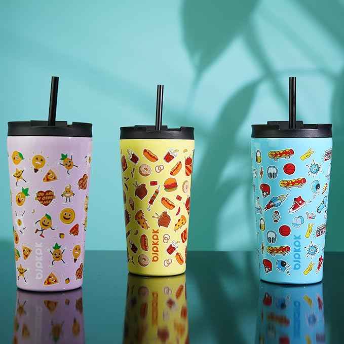 BJPKPK 18oz Stainless Steel Insulated Tumbler With lid And Straw Travel Coffee Thermal Tumblers Cup For Women And Men,Passionate Pink