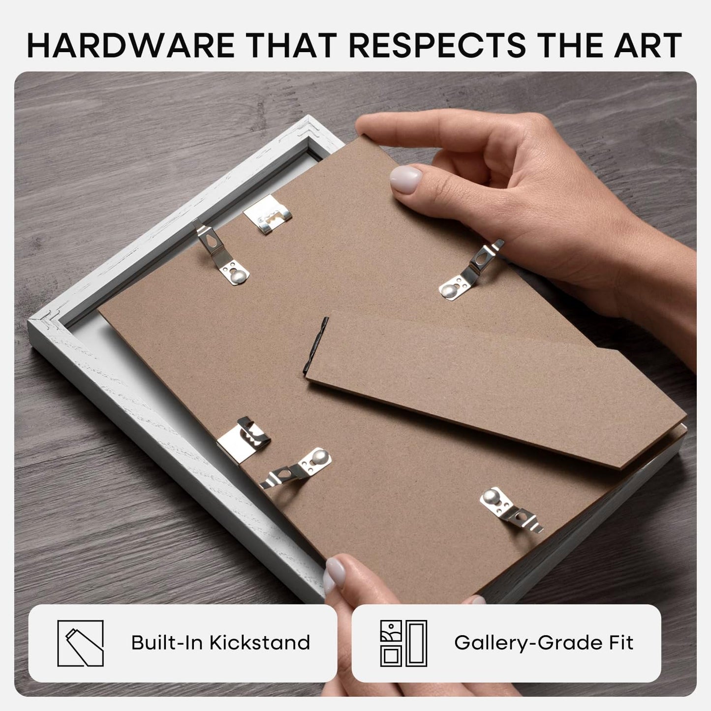 Homeforia White Picture Frames 5x7, High End Oak 5x7 Wooden Frame with Mat 4x6 Art, 5 x 7 White Wood Frames Matted to 4 x 6 inch Photo, 7by5 Wall or Tabletop Frame, Tempered Glass, Wall Kit, Set of 1