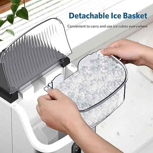 COWSAR Nugget Ice Makers Countertop Soft Chewable Pellet Ice Machine with Auto-Cleaning Function, 34Lbs/24H, Portable Ice Makers for Kitchen, Office, Home,Silver
