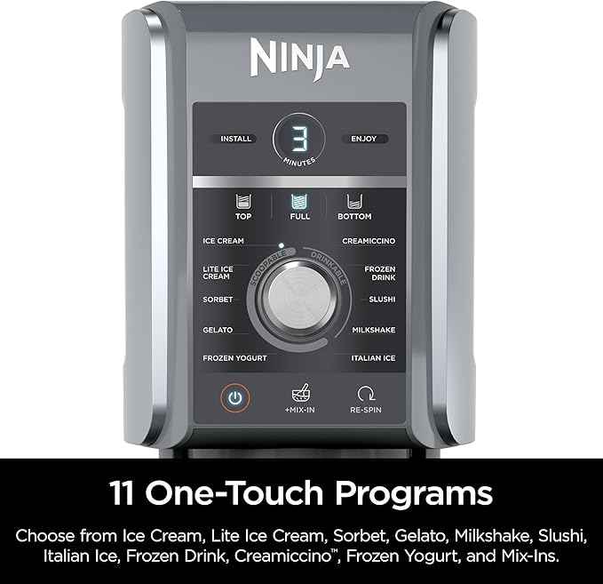 Ninja NC501 CREAMi Deluxe 11-in-1 Ice Cream & Frozen Treat Maker with 2 XL Family Size Pint Containers, Silver (Renewed)