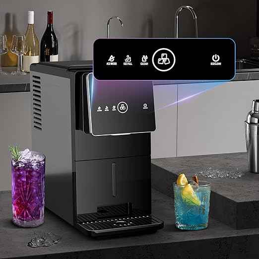 Kismile Countertop Nugget Ice Maker, 33LBS/24H, Soft Chewable Ice, One-Click, One-Touch Automatic Ice Dispensing, Self-Cleaning, 1.8L Removable Water Tank, Ideal for Home/Kitchen/Bar/Office, Black
