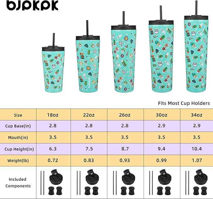 BJPKPK 26oz Stainless Steel Insulated Tumbler With lid And Straw Travel Coffee Thermal Tumblers Cup For Women And Men,Spring Party Green