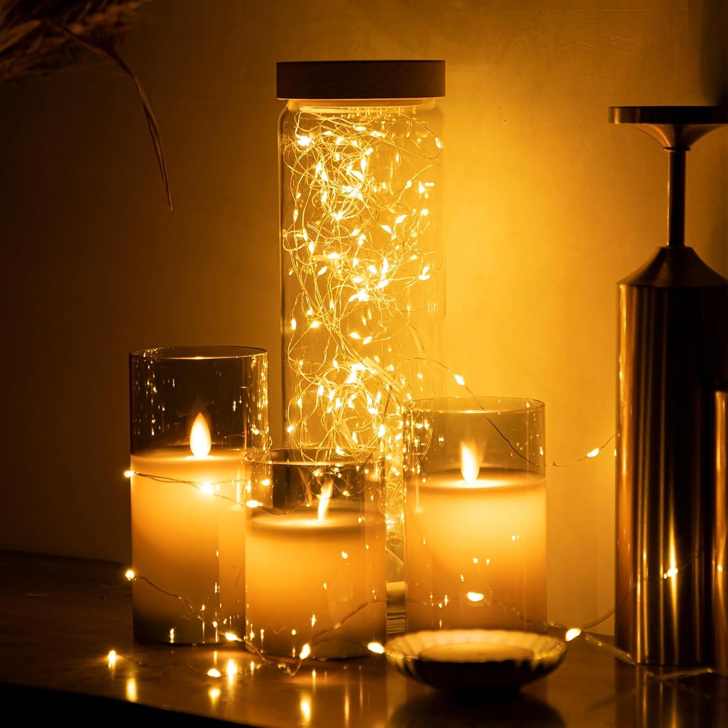 6 Pack Fairy Lights Battery Operated String Lights, 7ft 20 Led Mini Lights, Waterproof Silver Wire Starry for Mason Jars DIY Wedding Party Bedroom Christmas (Warm White)