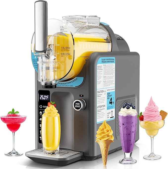 Ice Cream Machine Slushie Machine for Home - Slushy Machine Maker Frozen Drink Maker No Ice Needed Self Cleaning, 5 Preset for Soft Serve Ice Cream, Slushie, Margarita, Frappés, Milkshake