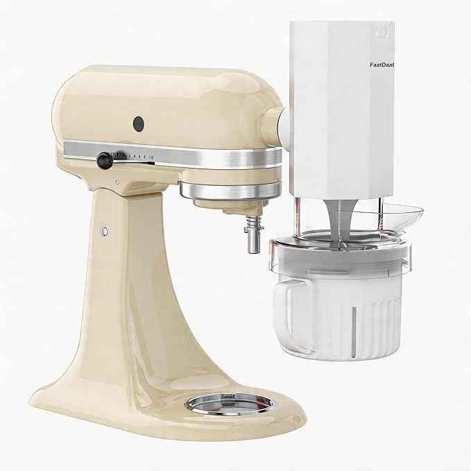Shaved Ice & 2 Ice Cream Maker Attachments for KitchenAid Stand Mixer – Dual Attachment Set Creates Snow-Style Shave Ice and Homemade Ice Cream with No Bulky Equipment