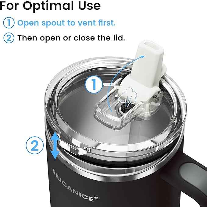 For Travel & Gym – Never Drink from a Moldy Lid Again: 40oz Hygienic Tumbler, 100% Leakproof Lid & Removable Foldable Spout. Reinforced Base, Fits Cup Holders - Black