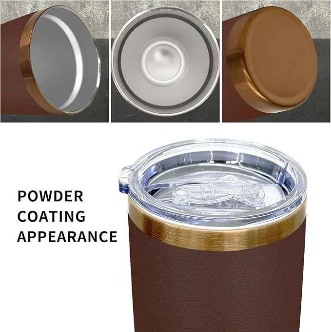 20 oz Tumblers Stainless Steel Tumbler with Lid and Straw Insulated Coffee Mug for Laser Graving 26oz Powder Coated Cup(Coffee,1 pack)