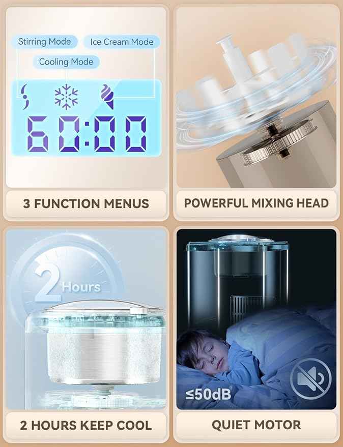 COUPLUX 2.64 Qt Ice Cream Maker, Upgraded Fastest 250W Compressor Fully Automatic Ice Cream Machine with No Pre-Freezing, 2H Keep Cool, LCD Display & Timer, All Stainless Steel