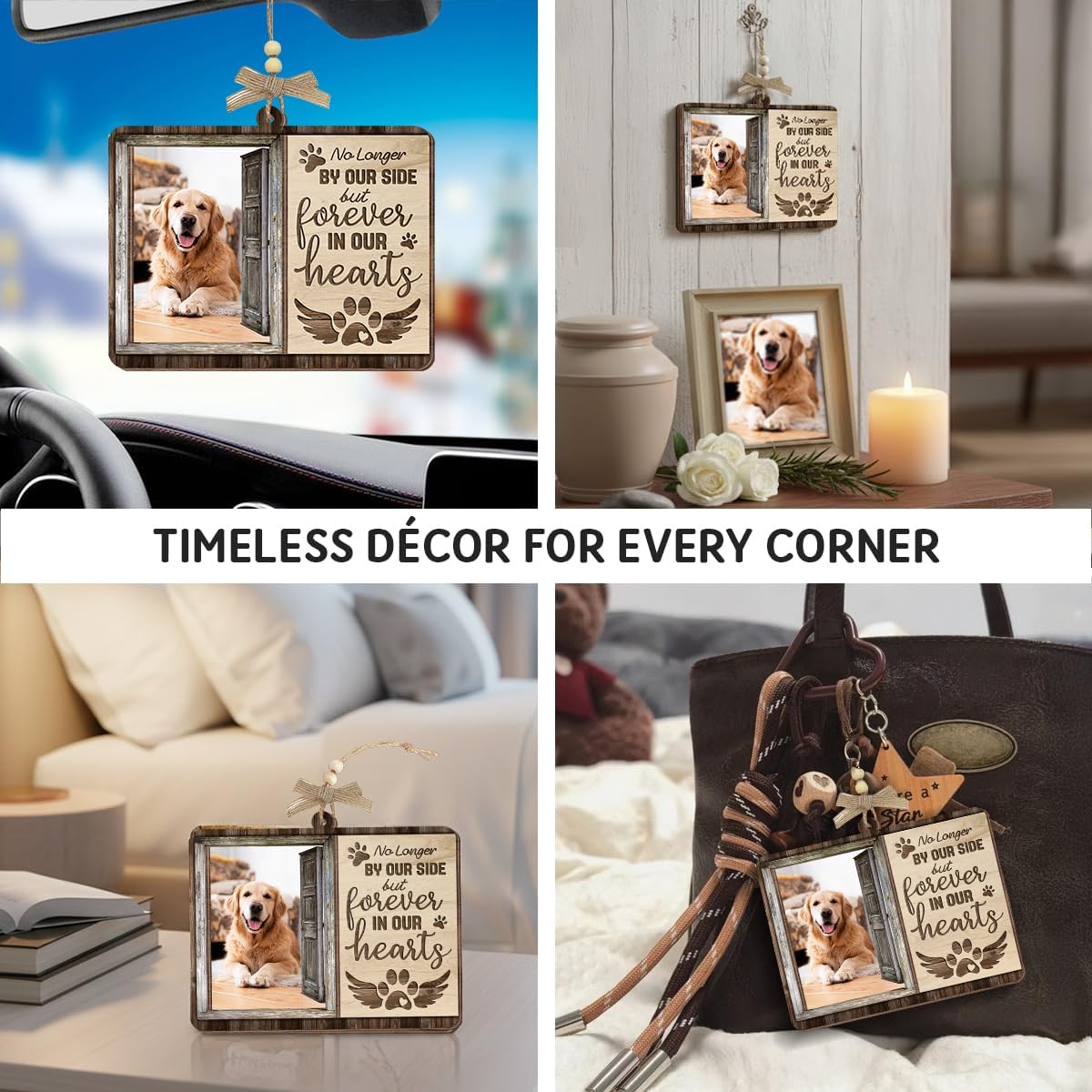 Dog Photo Frame Memorial Ornaments, Personalized Ornaments for Pet Loss Sympathy Gift, Memorial Picture Frame Ornament for Hanging Decor, Loss of Dog Customized Gifts