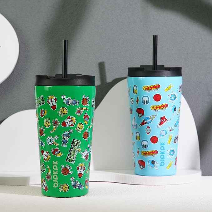 BJPKPK 22oz Stainless Steel Insulated Tumbler With lid And Straw Travel Coffee Thermal Tumblers Cup For Women And Men,Game