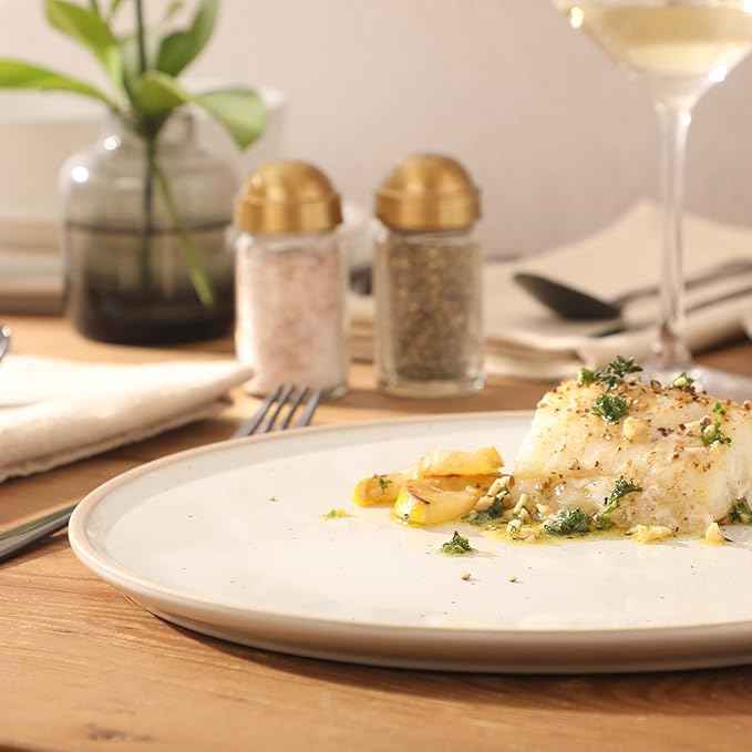 Gibson Elite Humphrey Lane 12 Piece (Service for 4) Plates and Bowls Reactive Glaze Dishes Stoneware Ceramic Dinnerware Set - White