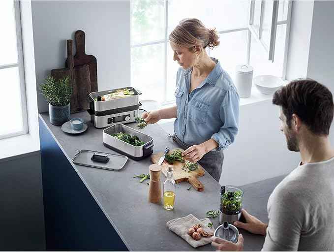 WMF 415090011 Vitalis E Steamer Steel, Black, Silver