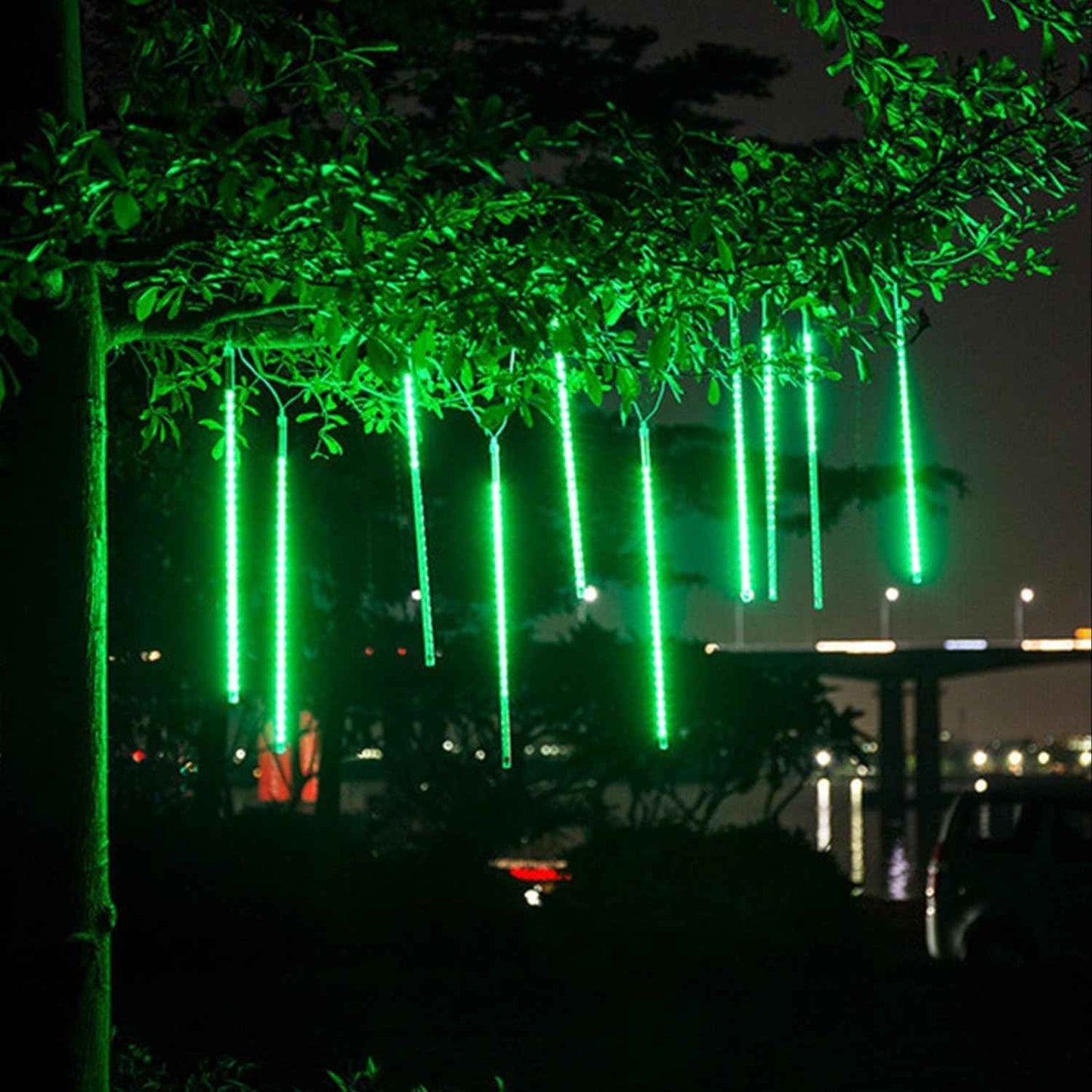 High Brightness 10 Tube 12 Inch 360 LED Meteor Shower Rain Lights Cascading Falling Rain Outdoor Light for Christmas Halloween Tree Raindrop Decoration