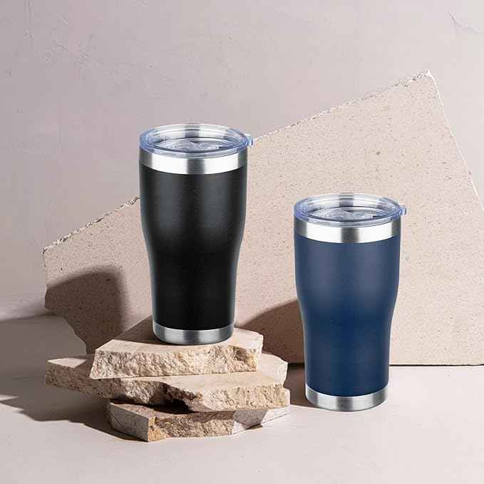 MEZMUT 20oz Coffee Tumbler with Lid and Straw Double Wall Vacuum Insulated Cup Stainless Steel Travel Mugs Insulated for Hot and Cold Leakproof Powder Coated Tumbler for Indoor and Outdoor