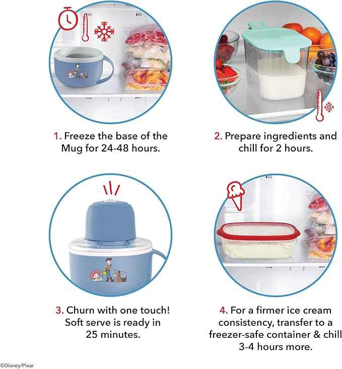 Disney Dash My Mug Ice Cream Maker - Makes Single Serving of Gelato, Frozen Yogurt, Sorbet & More - Easy to Clean & Use - Toy Story, 1 Bowl