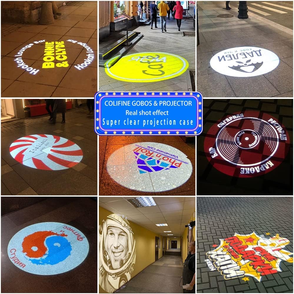 80W LED Logo GOBO Projector Ip67 Waterproof DJ Effect Light Including Free Custom Glass GOBO to Project Image for Hotel Company Store Wedding Advertising Indoor and Outdoor Use (80W)