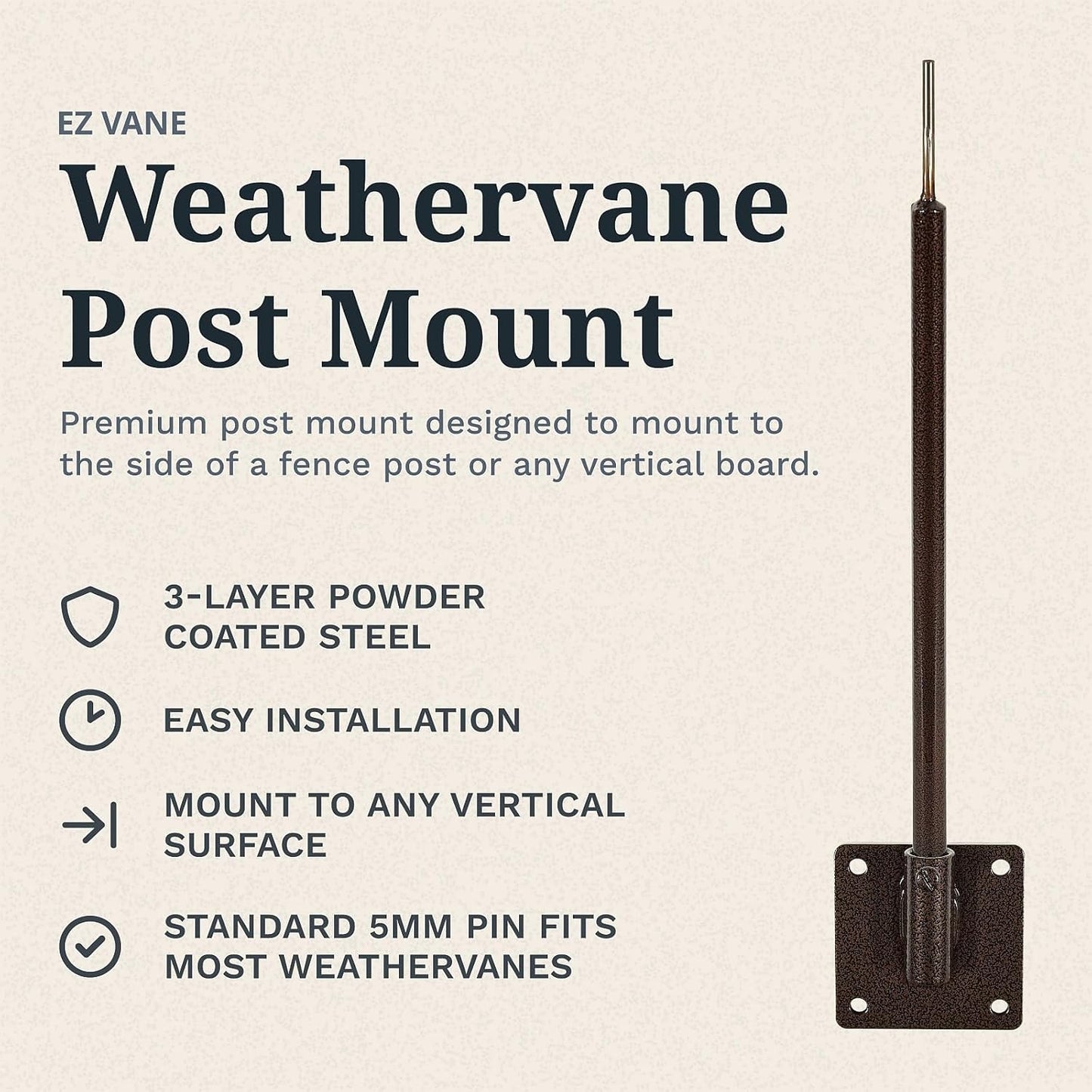 EZ Vane Birdhouse Weathervane — Post Mount, Wind Cups, Antique Copper Finish, Steel with Durable Triple Powder Coating, Handcrafted in USA