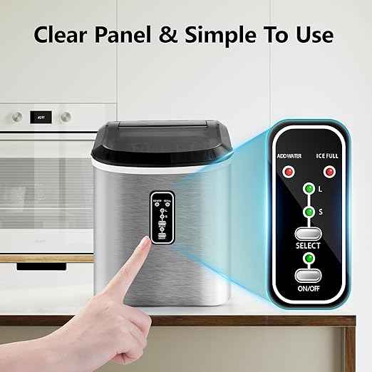 EUHOMY Smart Ice Makers Countertop -26lbs in 24 Hours, 9 Cubes Ready in 8Mins, Self-Cleaning Countertop Ice Maker, Portable Ice Maker with Ice Scoop and Basket, Perfect for Home/Kitchen/Office(Sliver