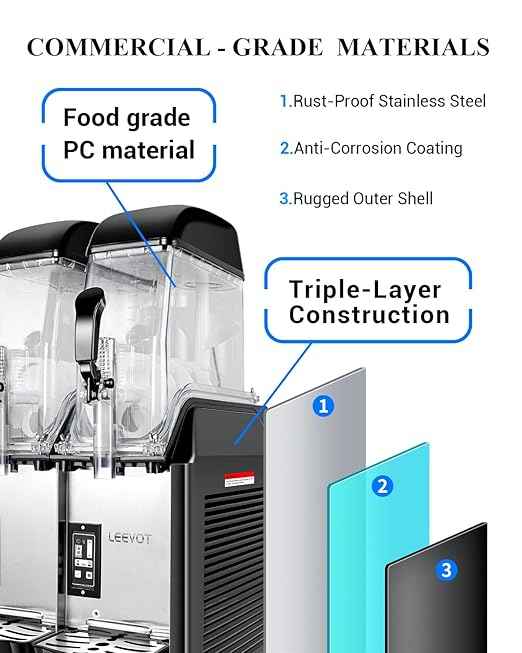 12L Slushie Machine Commercial, Single Tank Commercial Margarita Machine, 110V Stainless Steel Large Margarita Slushy Frozen Drink Machine, Slush Machine for Bars Home Restaurants Cafe Party
