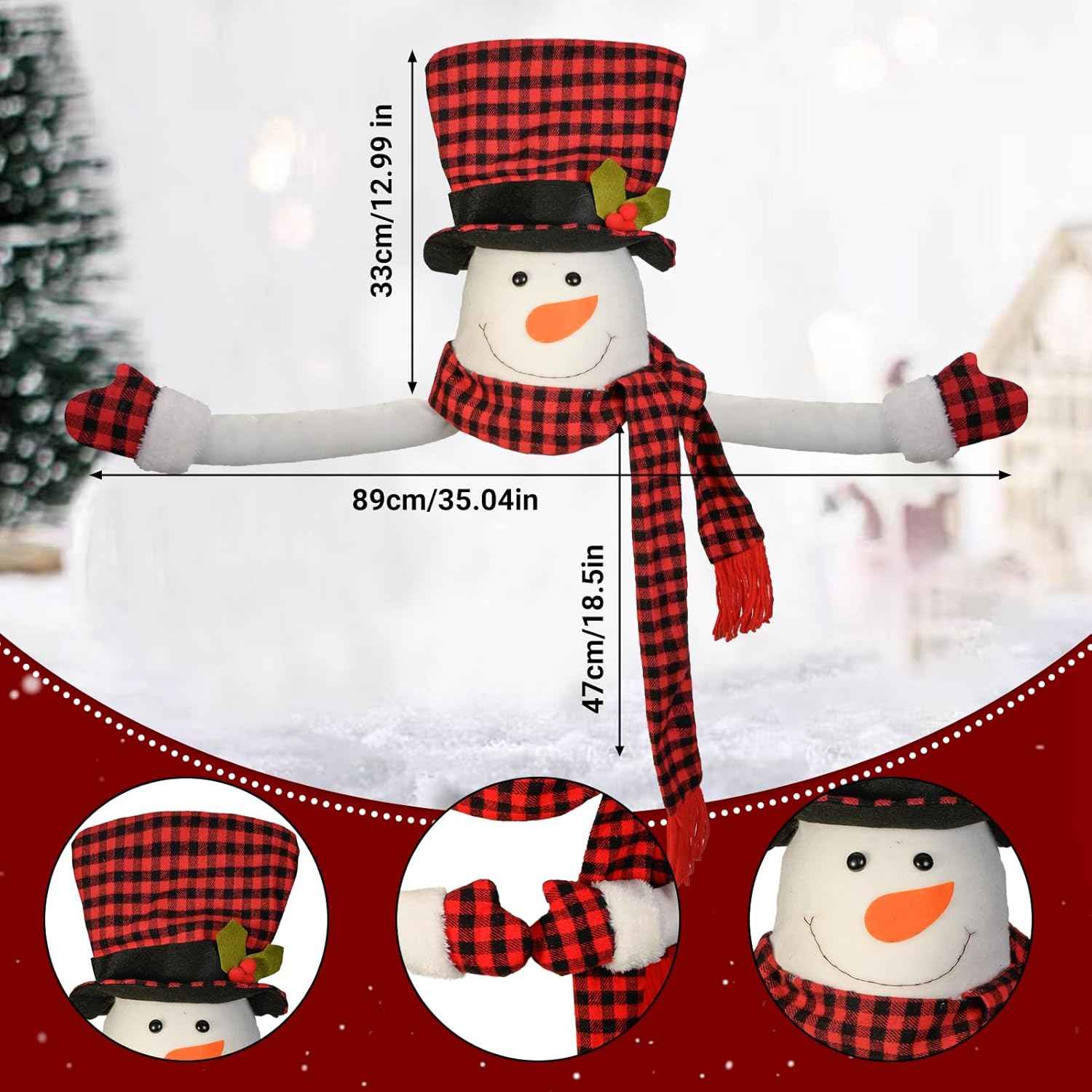 Christmas Tree Topper Snowman Top Hugger for Xmas Tree Holiday Decorations Winter Wonderland Decoration New Year Decorations
