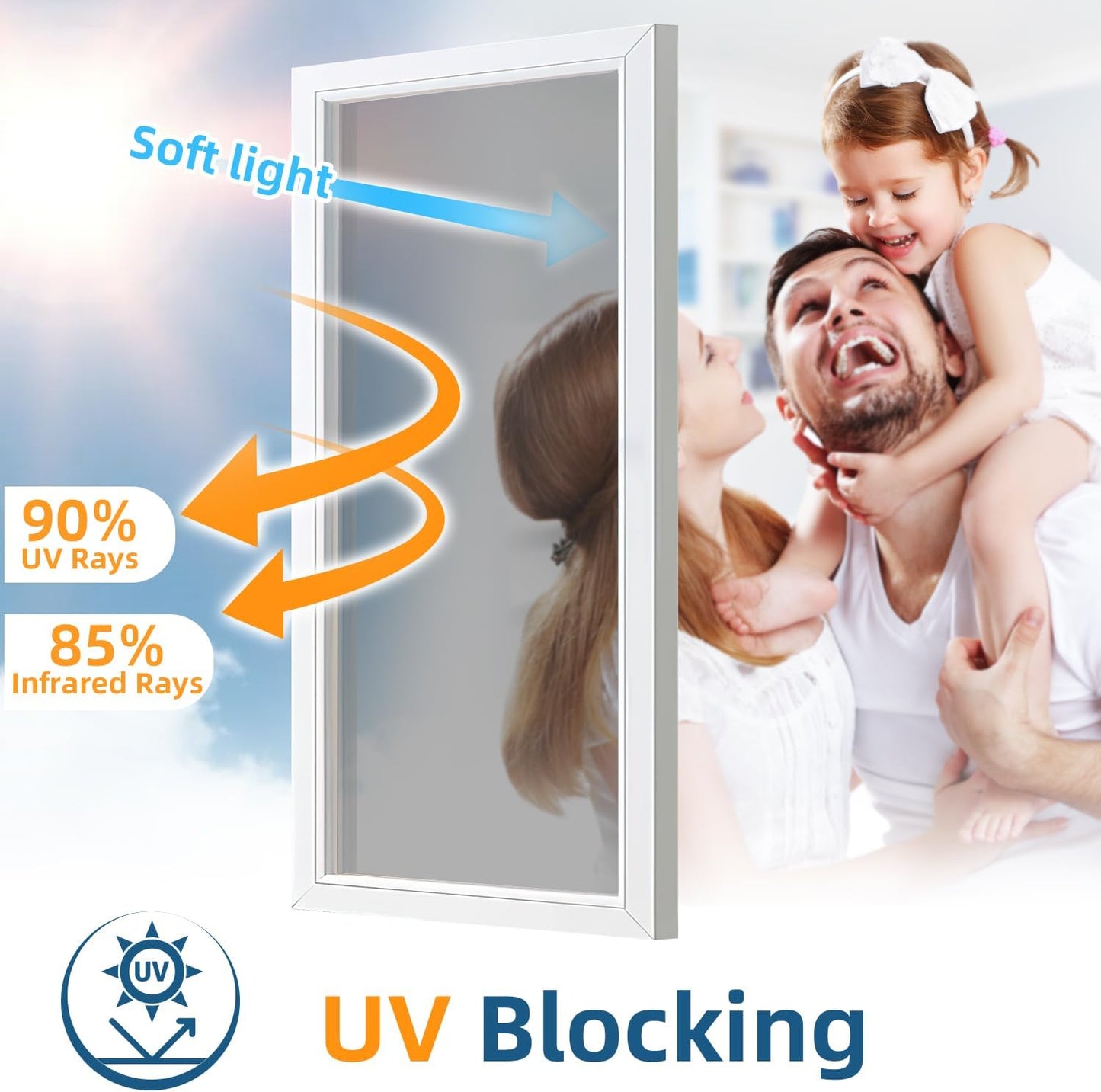 DUOFIRE One Way Window Film Privacy See Out Not in Heat Blocker Tint Reflective Mirror Tinting Film for Home Static Cling Anti-UV Sun Blocking Window Covering（Dark Silver, 23.6x78.7in）