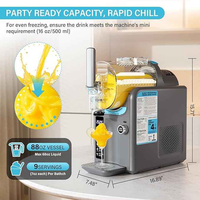 Ice Cream Machine Slushie Machine for Home - Slushy Machine Maker Frozen Drink Maker No Ice Needed Self Cleaning, 5 Preset for Soft Serve Ice Cream, Slushie, Margarita, Frappés, Milkshake