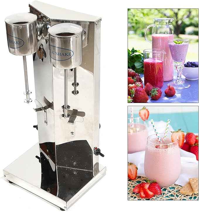 Electric Milkshake Maker, Ice Cream Mixer Machines, 110V Commercial Drink Smoothie Blender for Coffee Shops, Tea Stores to Making Fruit Tea, Coffee, Stirred Drinks (2 Head with Cup 650ml)
