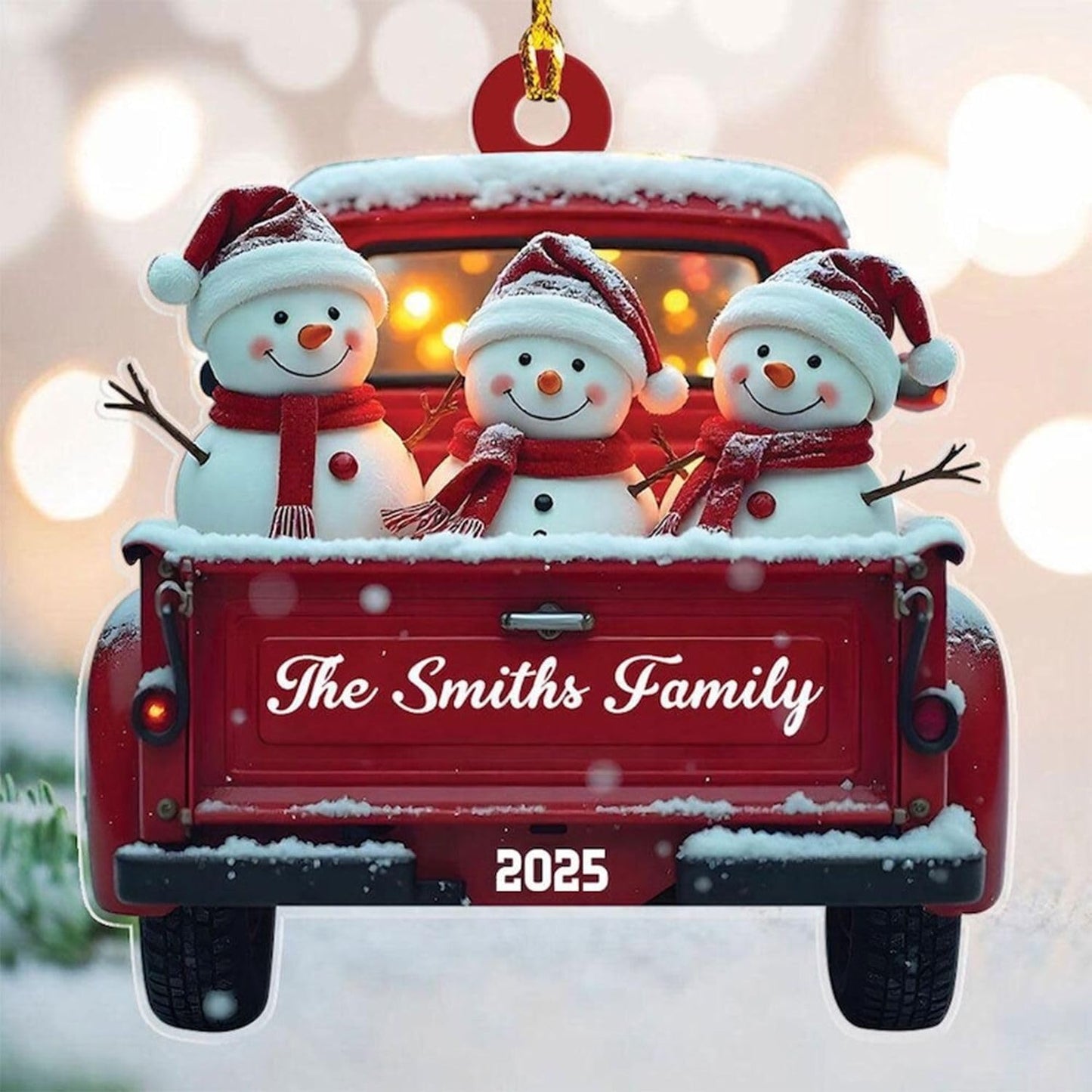 Personalized Christmas Ornaments 2025 Family of 2/3/4/5/6/7/8/9/10 Custom Snowman Ornament with Names and Year, for Family of 2/3/4/5/6/7/8/9/10 Members, Custom Ornament Xmas Gift Idea