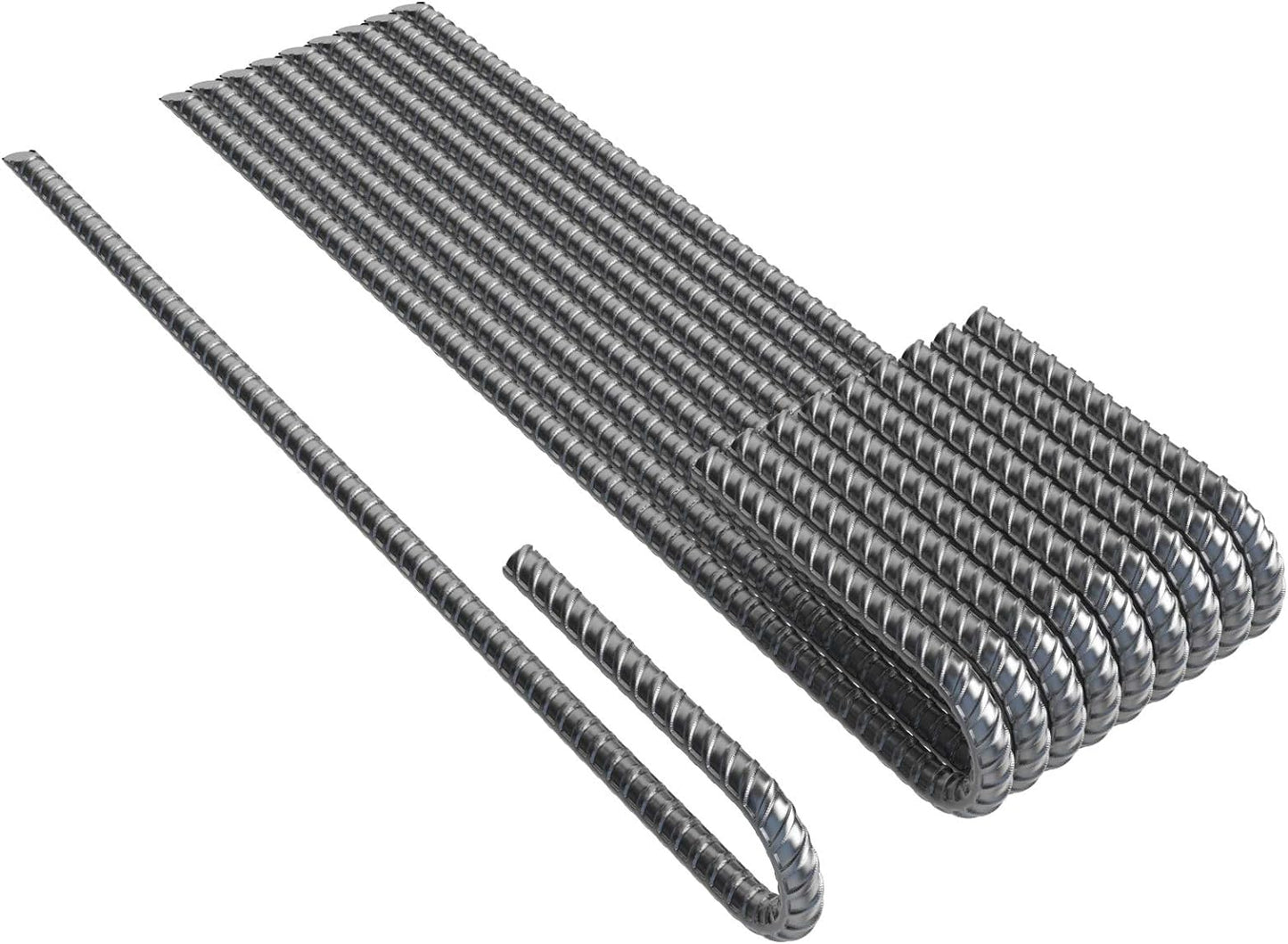 Vodaland Rebar Stakes J Hook Extra Heavy Duty 1/4 inch Coated Steel Ground Anchors with Chisel Point End (50)