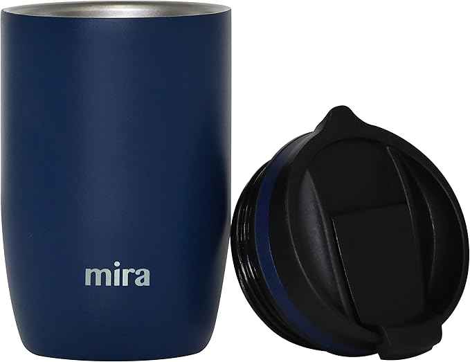 MIRA 12 oz Travel Coffee Mug - Insulated Stainless Steel Tumbler with Screw Lid - Admiral Blue