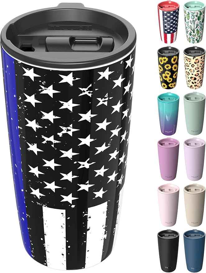 TILUCK 20 oz Insulated Tumbler with BPA-Free Lid, Stainless Steel Vacuum Travel Coffee Mug, Double Wall Coffee Tumbler（20oz，BlackFlag）
