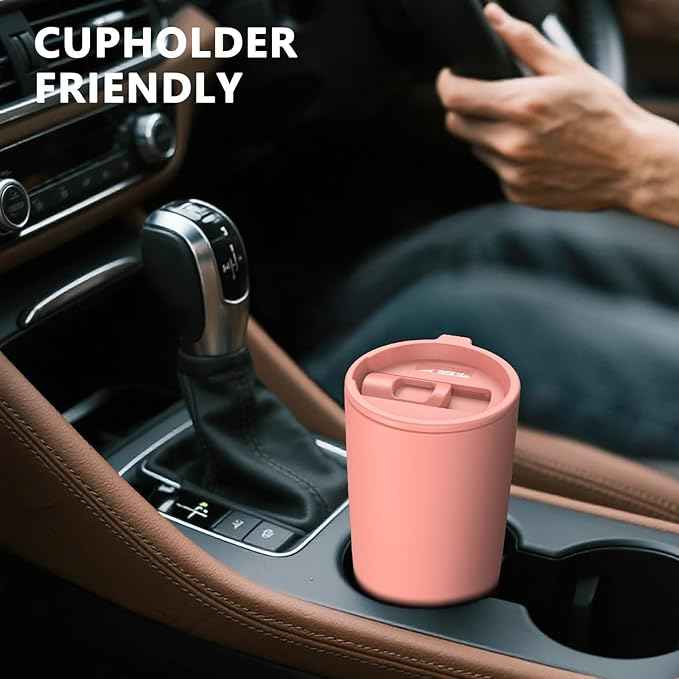 TILUCK 20 oz Insulated Tumbler with BPA-Free Lid, Stainless Steel Vacuum Travel Coffee Mug, Double Wall Coffee Tumbler（20oz，Matte CoralRed）
