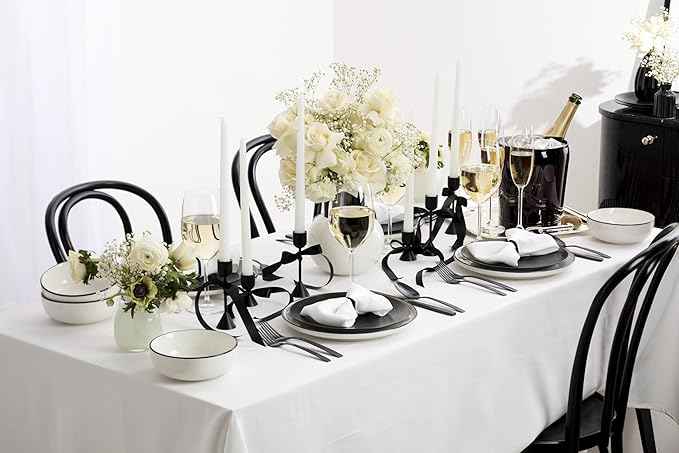 Oneida 896602 24 Seven Black Rim 12-Piece Dinnerware Set