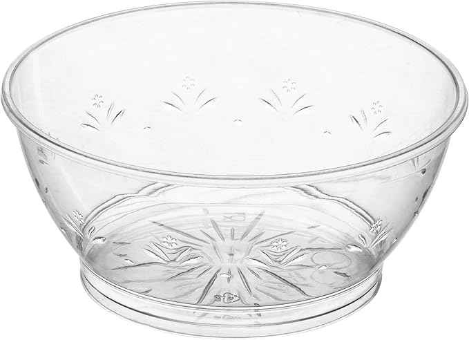 JoyServe Clear Mini Plastic Bowls - (Bulk 100 Pack) 6 Oz Disposable Premium Hard Plastic Dessert Bowls for Serving, Weddings, Catering, Parties, Salsa, Home or Event Party Supplies