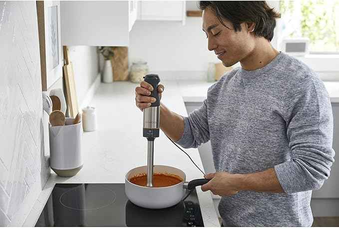 Kenwood Triblade XL HBM60.307GY Hand Mixer with Splash Guard, Chopper 500 ml, Metal Whisk and Puree Made of BPA-Free Plastic, Dishwasher Safe, 1000 W, Grey