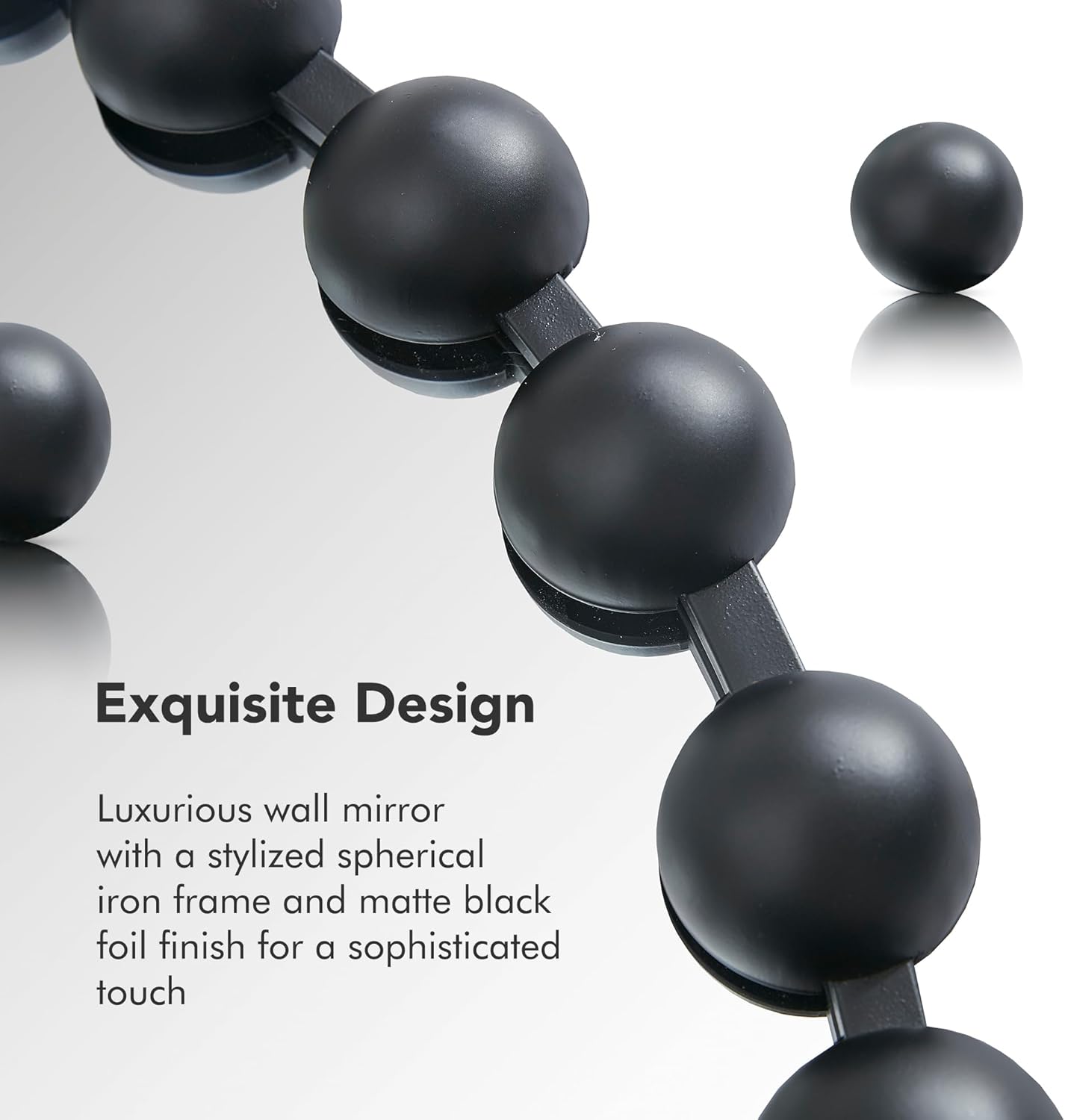 Madison Park Round Mirror, Metal Frame Circle Mirror 27 inch, Wall Art Decor Mounted Hanging for Entryway, Bathroom, hallway, Living Room, Vanity, Marlowe, Black