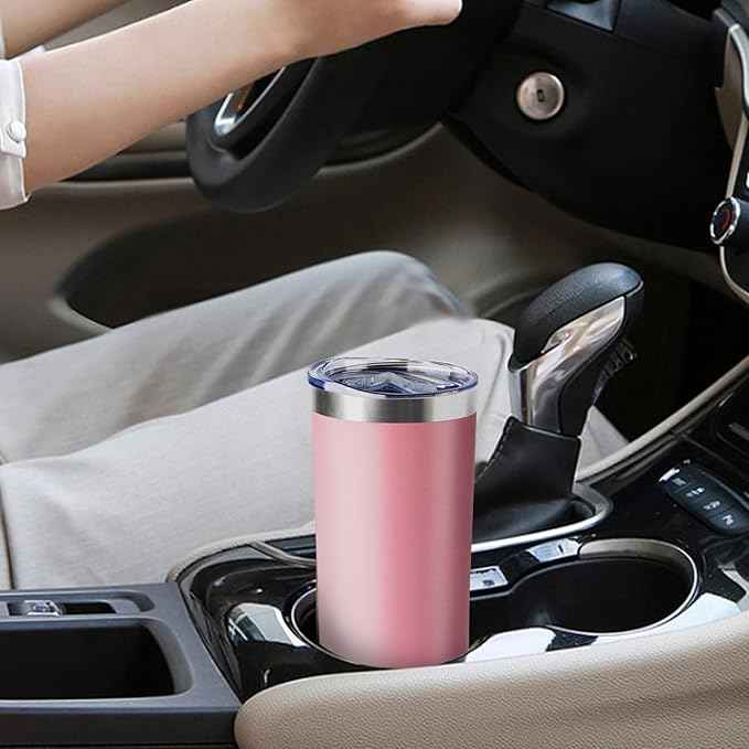 20 oz Skinny Tumbler with Lid and Straw,Stainless Steel Vacuum Insulated Tumbler Cup Double Wall Leak-proof Coffee Mug,Travel Thermal Water Tumbler for Office,Outdoor (Lavender/White/Pink/Teal)